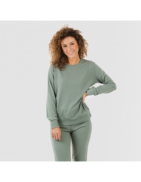 Set sportivo lungo donna verde militare new abbigliamento-sportivo-donna