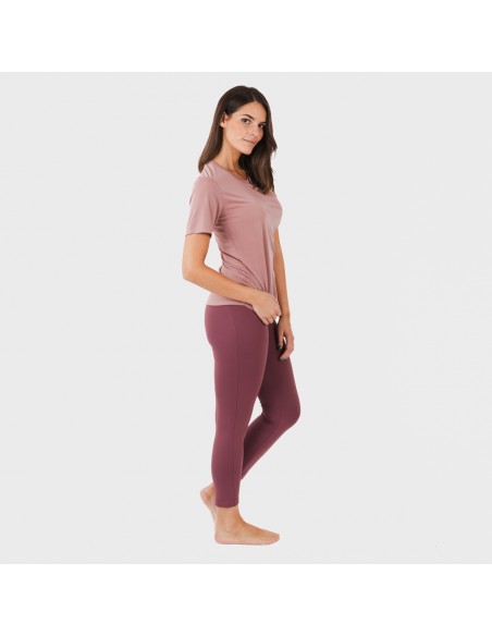 Set sportivo leggings lunghi donna malva/melanzana abbigliamento-da-casa