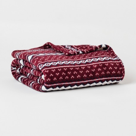 Coperta pile coral Cronos bordeaux mantas-terciopelo-estampadas