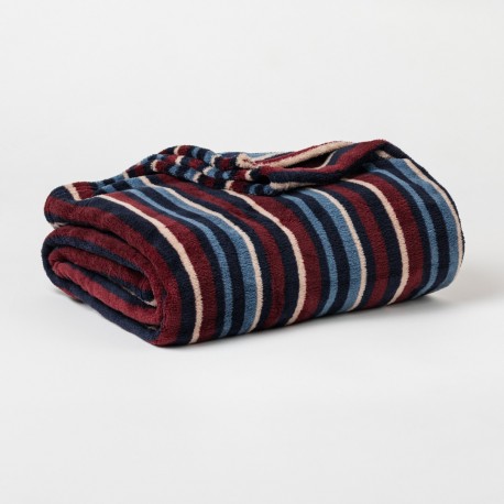 Coperta pile coral Raya Detroit blu navy mantas-terciopelo-estampadas