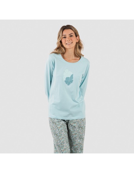 Pigiama lungo cotone Taylor indaco pijama-largo-algodon