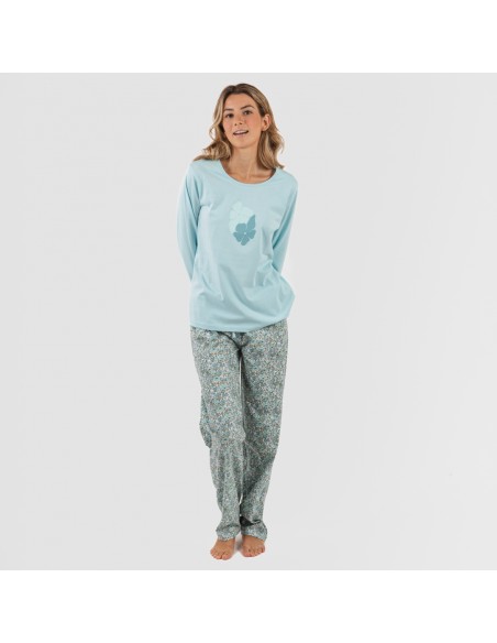 Pigiama lungo cotone Taylor indaco pijama-largo-algodon