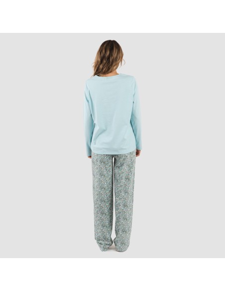 Pigiama lungo cotone Taylor indaco pijama-largo-algodon