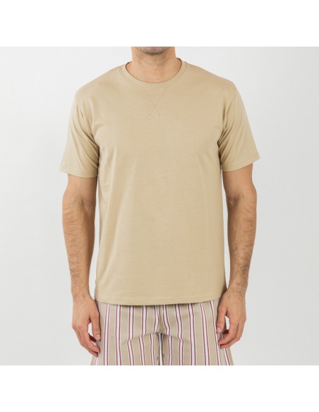 Pigiama corto cotone uomo Raya Ico beige pijama-corto-algodon