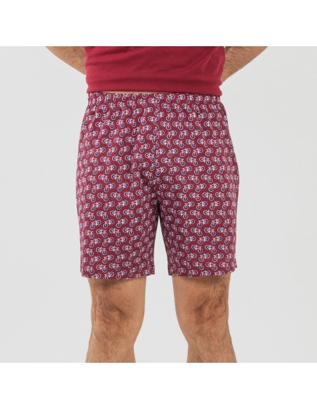 Pigiama corto cotone uomo Benacity bordeaux pijama-corto-algodon