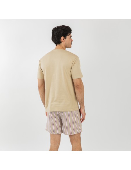 Pigiama corto cotone uomo Raya Ico beige pijama-corto-algodon