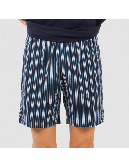 Pigiama corto cotone uomo Raya Galileo blu navy pijama-corto-algodon