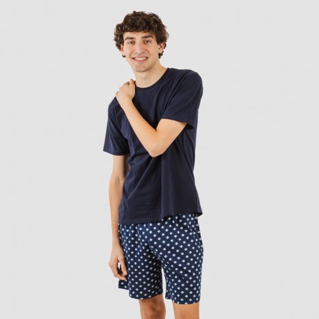 Pigiama corto cotone uomo Missy blu navy pijama-corto-algodon