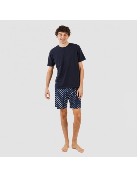 Pigiama corto cotone uomo Missy blu navy pijama-corto-algodon