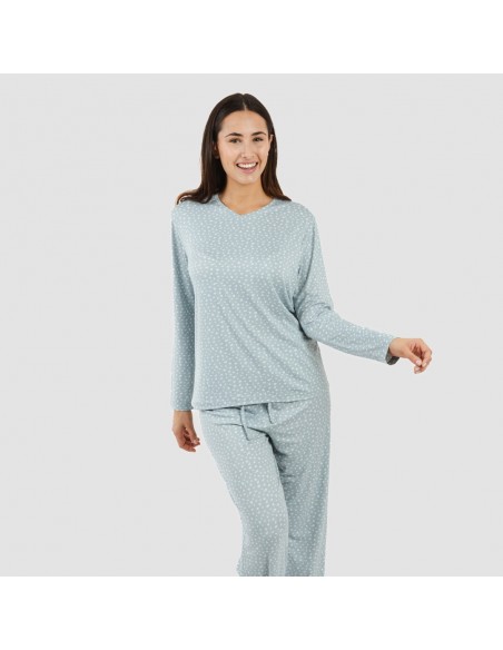 Pigiama lungo soft Anita indaco pigiami-lunghi-donna