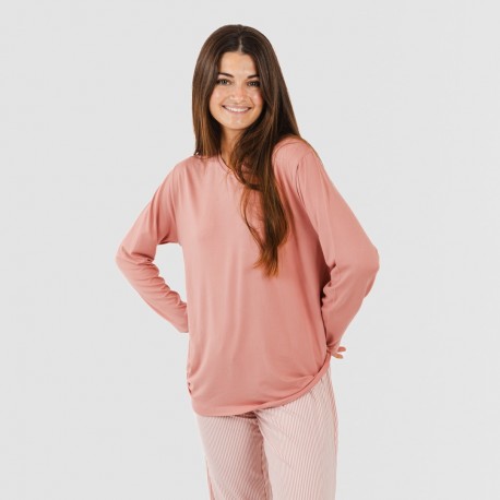 Pigiama lungo soft Raya Aliena marsala pigiami-lunghi-donna