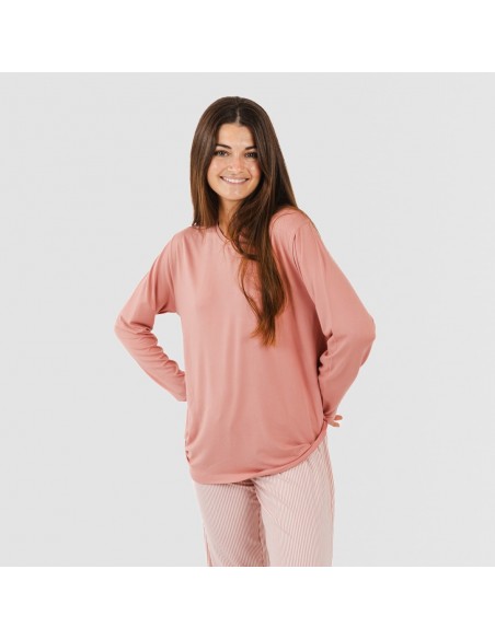 Pigiama lungo soft Raya Aliena marsala pigiami-lunghi-donna