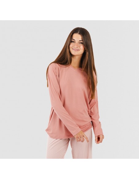 Pigiama lungo soft Raya Aliena marsala pigiami-lunghi-donna