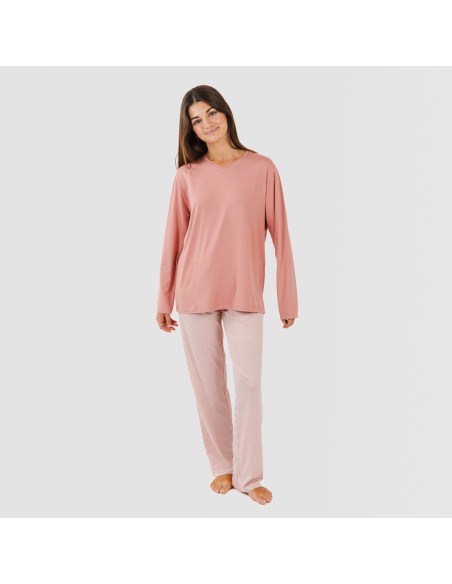 Pigiama lungo soft Raya Aliena marsala pigiami-lunghi-donna