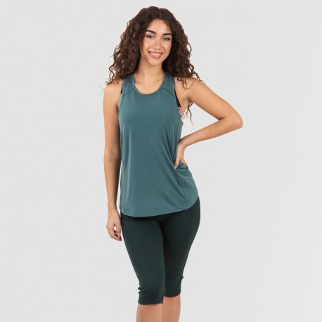 Set sportivo leggings corti donna verde bottiglia conjunto-deportivo-leggings-corto-mujer