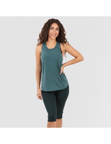 Set sportivo leggings corti donna verde bottiglia conjunto-deportivo-leggings-corto-mujer