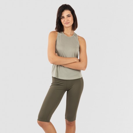 Set sportivo leggings corti donna verde foglia/militare conjunto-deportivo-leggings-corto-mujer