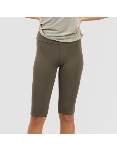 Set sportivo leggings corti donna verde foglia/militare conjunto-deportivo-leggings-corto-mujer