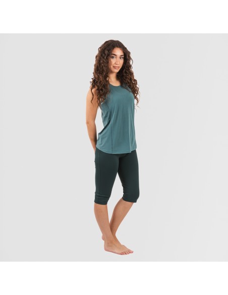 Set sportivo leggings corti donna verde bottiglia conjunto-deportivo-leggings-corto-mujer