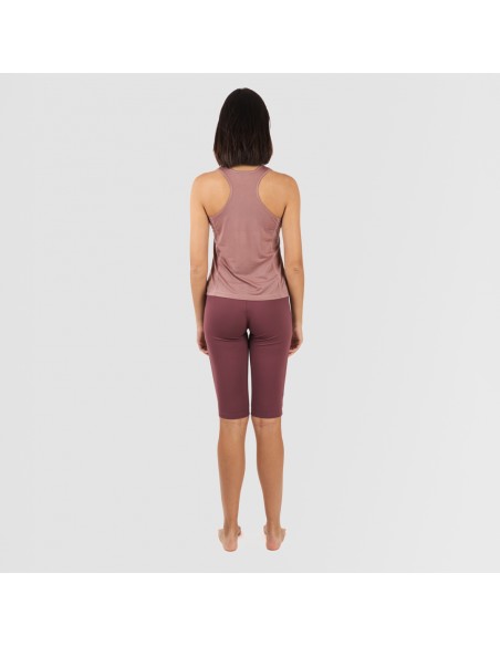 Set sportivo leggings corti donna malva/melanzana conjunto-deportivo-leggings-corto-mujer