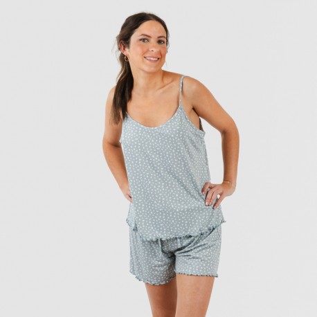 Pigiama con spalline soft Anita indaco pijama-tirantes-mujer-punto-suave