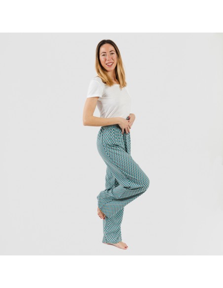 Pantalone in viscosa Dueña azzurro pantaloni-comodi-donna