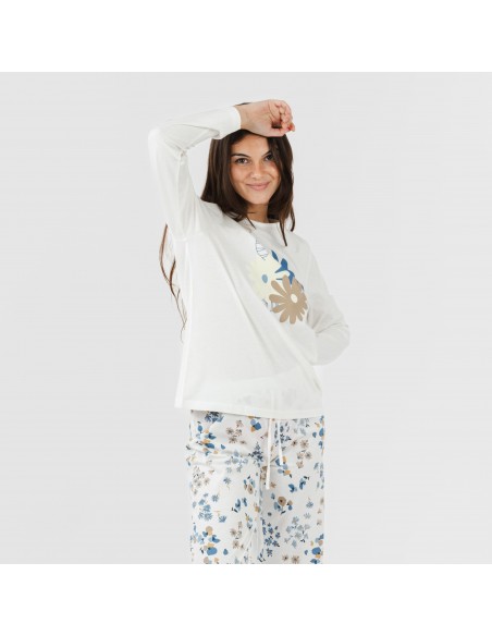 Pigiama lungo cotone Arauz indaco pijama-largo-algodon