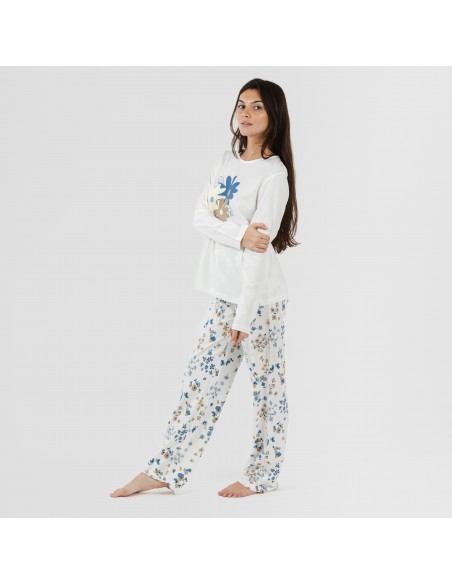 Pigiama lungo cotone Arauz indaco pijama-largo-algodon