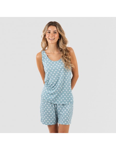 Pigiama con spalline viscosa Summer indaco pijama-tirantes-mujer-viscosa