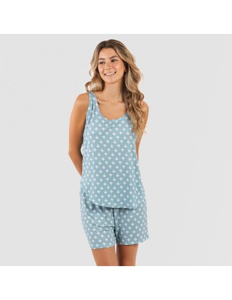 Pigiama con spalline viscosa Summer indaco pijama-tirantes-mujer-viscosa