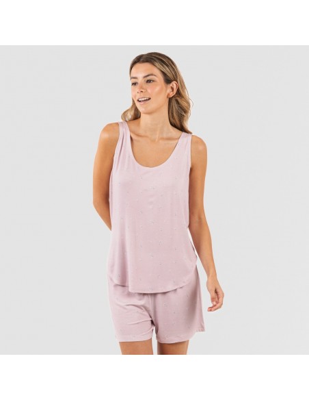 Pigiama con spalline viscosa Melanie malva pijama-tirantes-mujer-viscosa