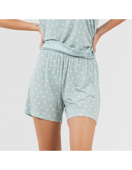 Pigiama con spalline viscosa Natalie verde tiffany pijama-tirantes-mujer-viscosa