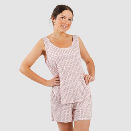 Pigiama con spalline viscosa Ellene rosa chiaro pijama-tirantes-mujer-viscosa