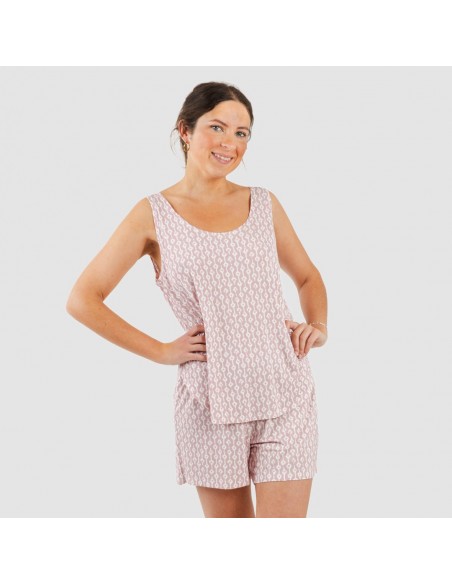 Pigiama con spalline viscosa Ellene rosa chiaro pijama-tirantes-mujer-viscosa