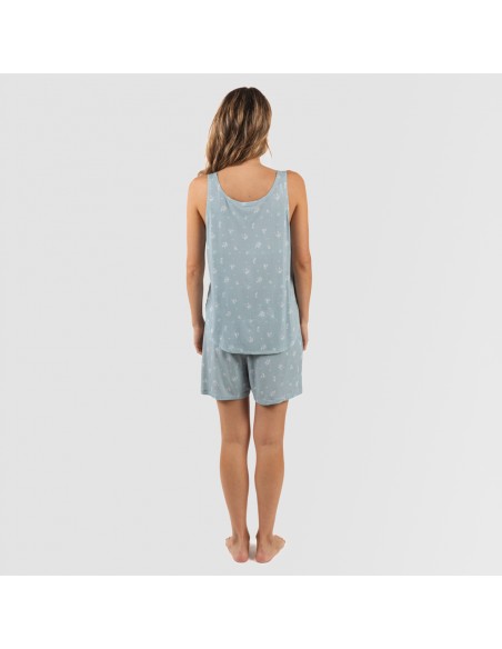 Pigiama con spalline viscosa Adriane verde acqua pijama-tirantes-mujer-viscosa