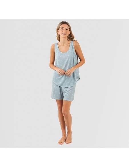 Pigiama con spalline viscosa Adriane verde acqua pijama-tirantes-mujer-viscosa