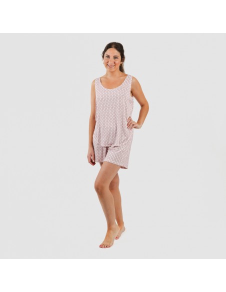 Pigiama con spalline viscosa Ellene rosa chiaro pijama-tirantes-mujer-viscosa