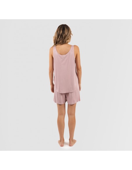 Pigiama con spalline viscosa tinta unita pijama-tirantes-mujer-viscosa