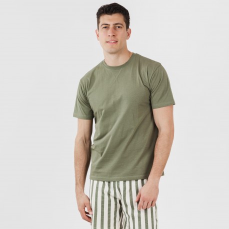 Pigiama corto cotone uomo Raya Aviles verde militare pijama-corto-algodon