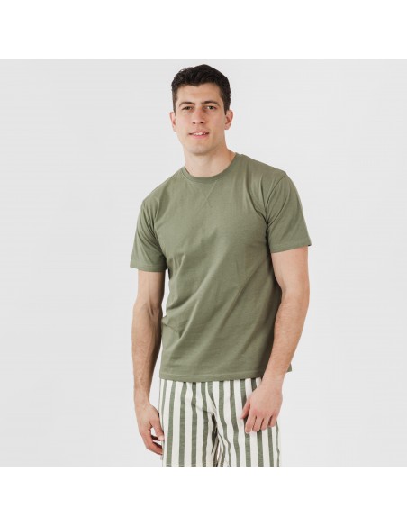 Pigiama corto cotone uomo Raya Aviles verde militare pijama-corto-algodon