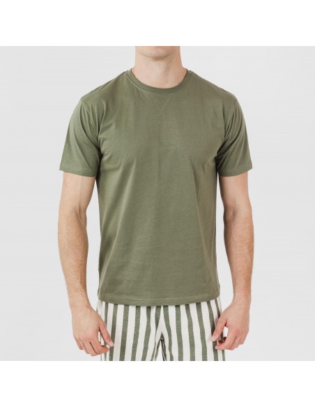 Pigiama corto cotone uomo Raya Aviles verde militare pijama-corto-algodon