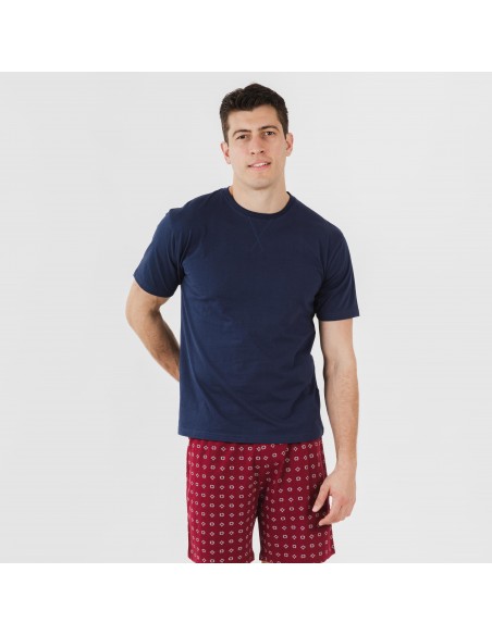 Pigiama corto cotone uomo Loui blu navy pijama-corto-algodon