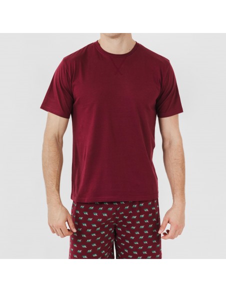 Pigiama corto cotone uomo Nino bordeaux pijama-corto-algodon