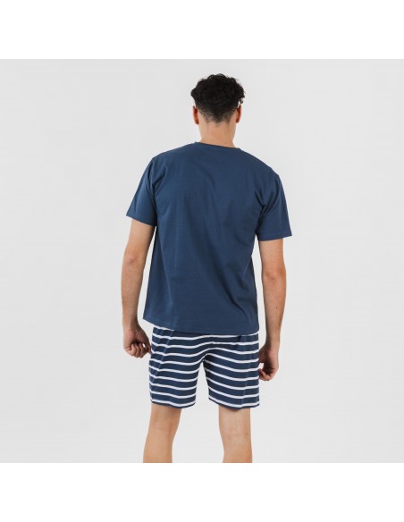 Pigiama corto cotone uomo Rafa blu navy pijama-corto-algodon