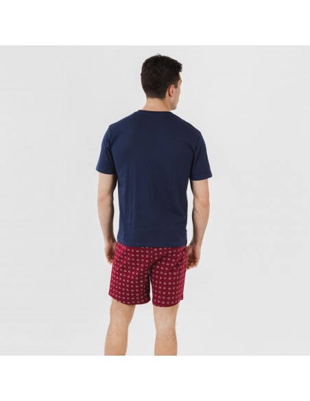 Pigiama corto cotone uomo Loui blu navy pijama-corto-algodon