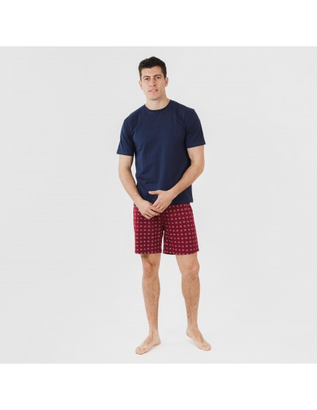 Pigiama corto cotone uomo Loui blu navy pijama-corto-algodon