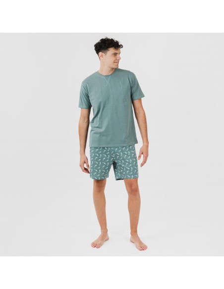 Pigiama corto cotone uomo Flip verde pijama-corto-algodon