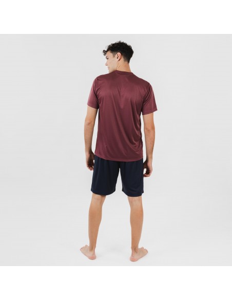 Set sportivo corto tecnico uomo bordeaux - blu navy conjunto-deportivo-corto-tecnico-hombre