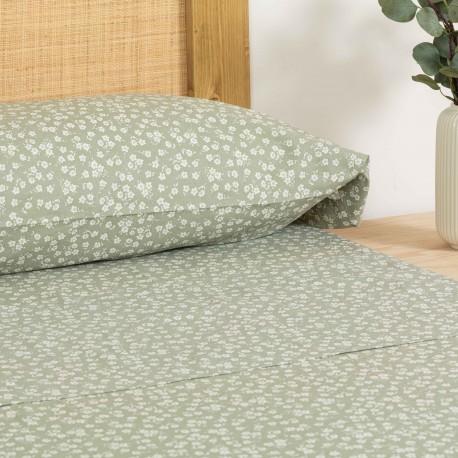 Set di lenzuola cotone Oniris verde militare lenzuola-cotone-100