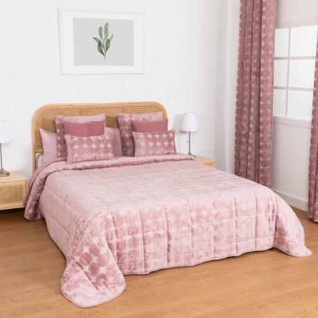 Copriletto jacquard ciniglia Felisa rosa - 120gr copriletti-jacquard